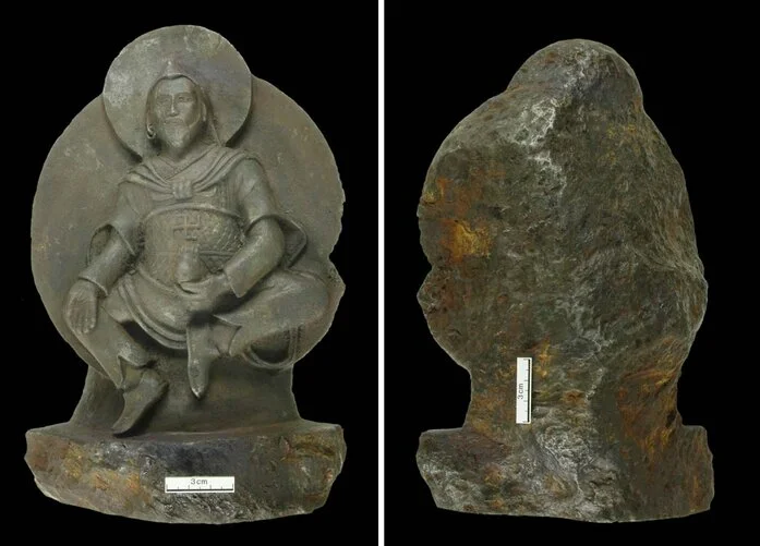 Buddha made from Chinga iron meteorite fragment
